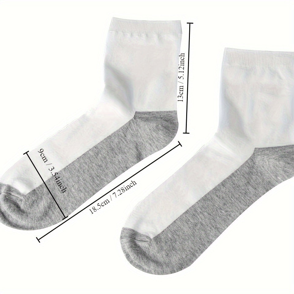 10 Pairs Men's Comfortable Mid Calf Socks For Daily Use