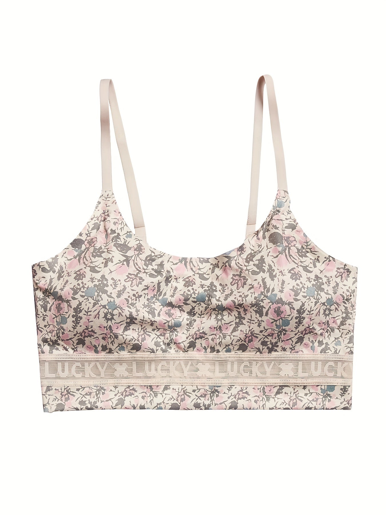 3pcs Floral Print Wireless Padded Cami Bra Soft Underwear