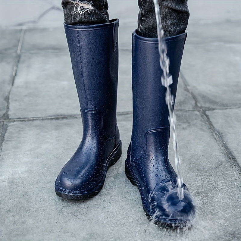 Men's High Top Rain Boots Waterproof Non slip Galoshes