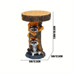 Resin Bird Bath Bowl For Garden Animals & Tree Shape Wild Bird Feeder