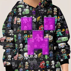 Cartoon Game Character Pattern Hoodie For Kids