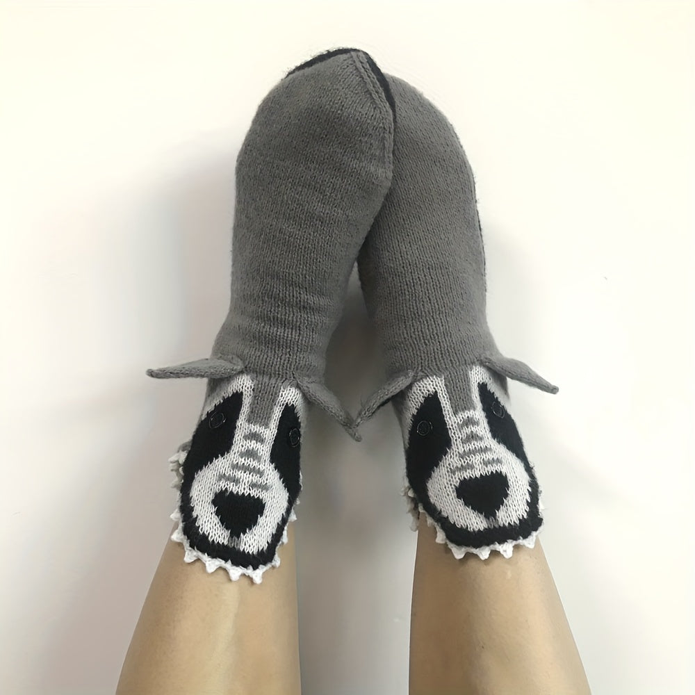 Wolf Socks Comfy & Warm Mid Tube Women Stockings Hosiery