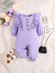 Baby Girls Ruffle Long Sleeve Romper Newborn Jumpsuit