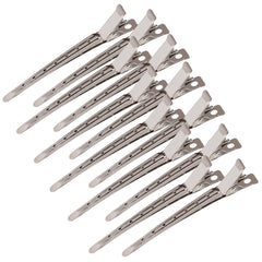 12PCS Stainless Steel Hair Clip Salon Duck Bill Clips