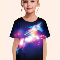 Unicorn Graphic Short Sleeve T shirt for Girls