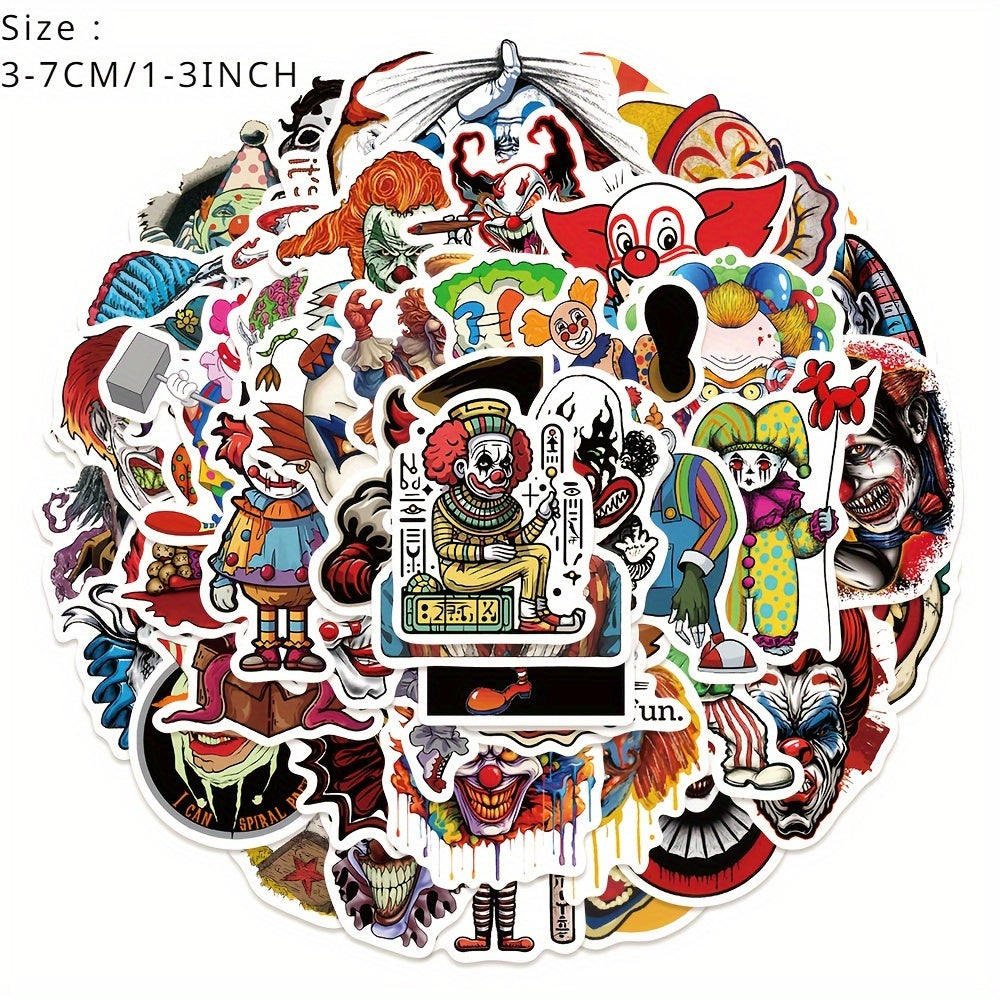 50pcs Clown Series Stickers Laptop Helmet Decorative Stick