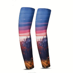 Men's UV Protection Arm Sleeves Printed Armguard
