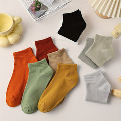 10 Pairs Solid Crew Sports Socks Women's Stockings & Hosiery