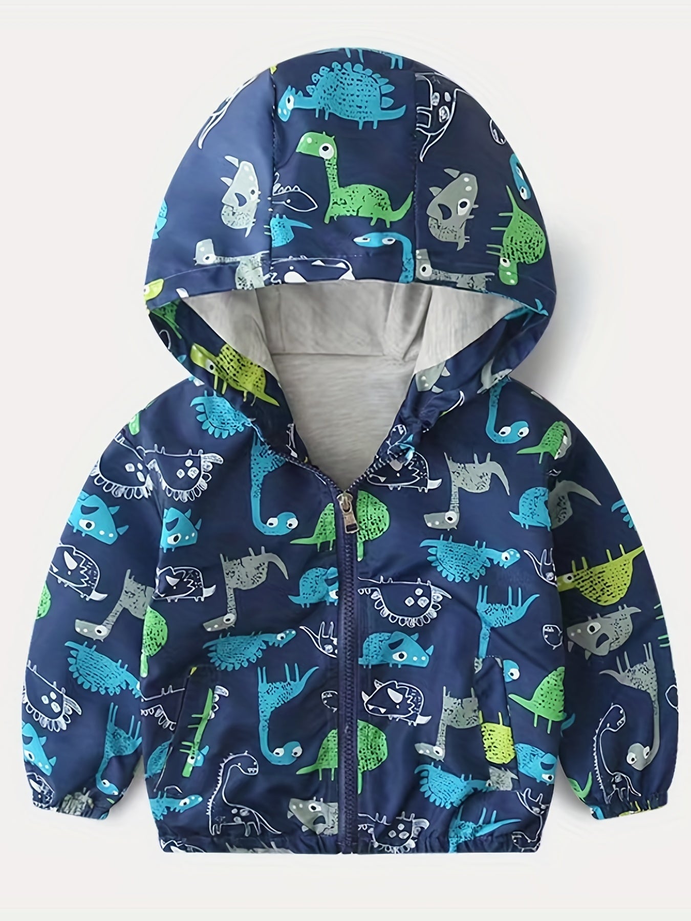 Boys Dinosaur Hooded Jacket Windbreaker Kids Clothes