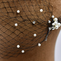 Sexy Veil Halloween Costume Accessory Mesh Face Mask Clip