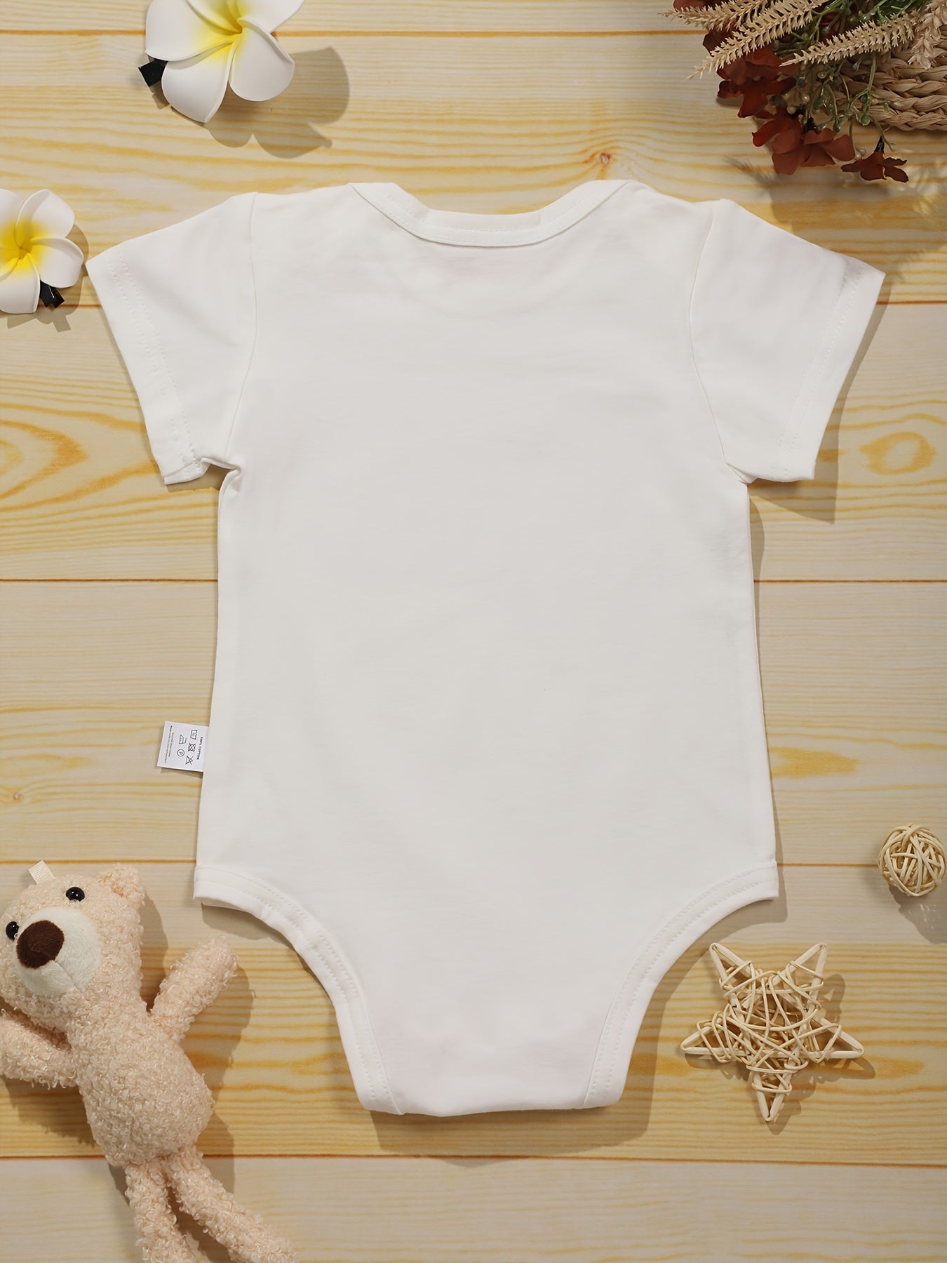 Baby Boys Daddy s Mini Print Romper Short Sleeve Cotton Bodysuit