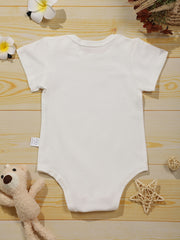 Baby Boys Daddy s Mini Print Romper Short Sleeve Cotton Bodysuit