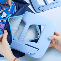 Foldable Reading Rack with Book Clips and Desk Storage
