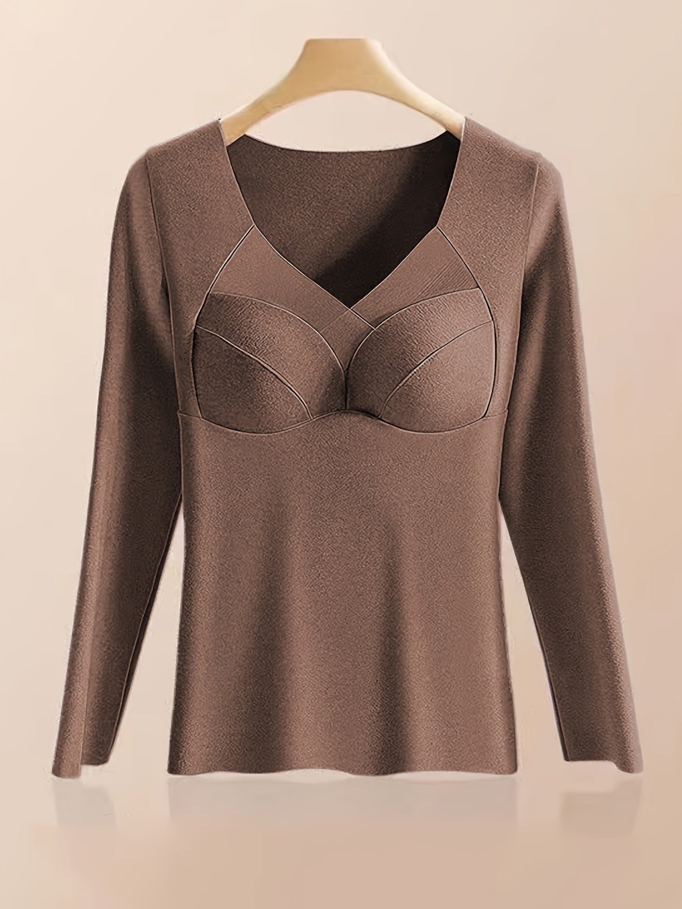 3pcs Long Sleeve Thermal Tops V Neck Padded Base Top