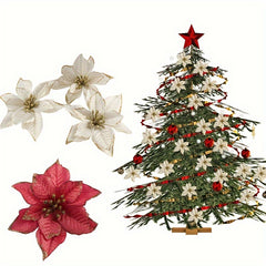 6pcs Christmas Flowers Xmas Tree Ornaments Xmas Decorations
