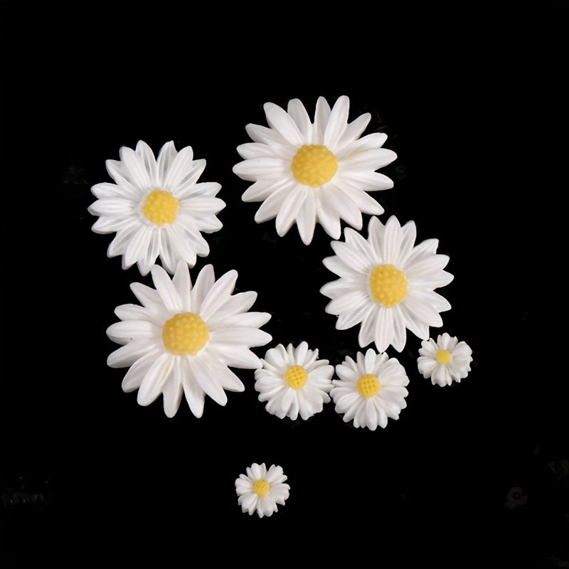 50pcs Yellow Daisy Flowers Cabochons for Jewelry Making and Decor