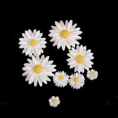 50pcs Yellow Daisy Flowers Cabochons for Jewelry Making and Decor