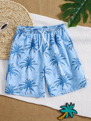 Boys Swim Trunks Coconut Trees Elastic Waist Beach Pants
