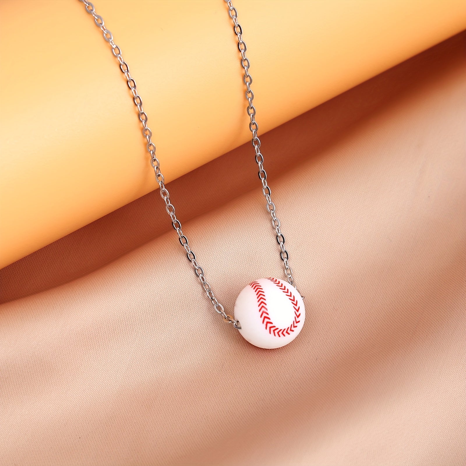 Sports Bomb Silicone Basketball Pendant Stainless Steel Necklace Men Women