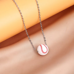 Sports Bomb Silicone Basketball Pendant Stainless Steel Necklace Men Women