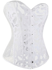 Mesh Strapless Corset Bustier Tummy Control Lace Up Body Shaper