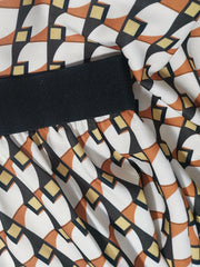 Geometric Print High Waist Skirt - Women's Casual Skirt