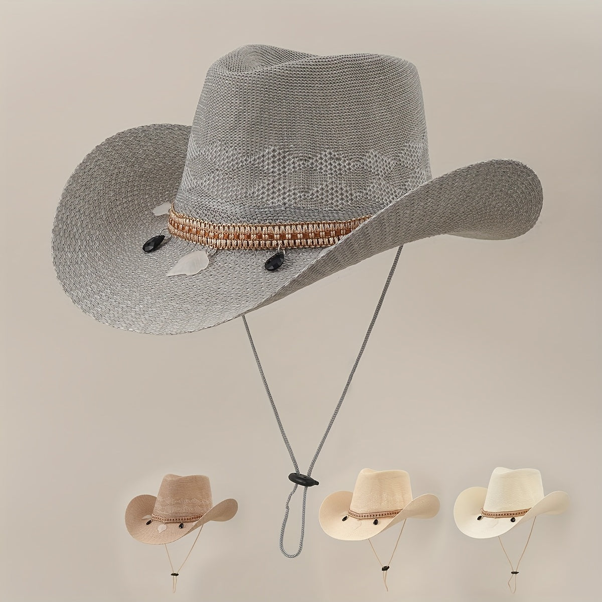 Unisex Sunshade Straw Hat for Summer Beach Travel