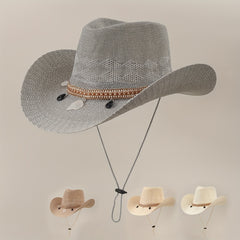 Unisex Sunshade Straw Hat for Summer Beach Travel