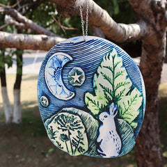 Acrylic Rabbit Moon Garden Ornament Pendant