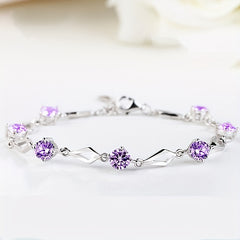 Girls Hollow Geometry Inlaid Zircon Adjustable Bracelet Kids