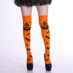 5 Pairs Halloween Bat Thigh High Socks Over The Knee Stockings