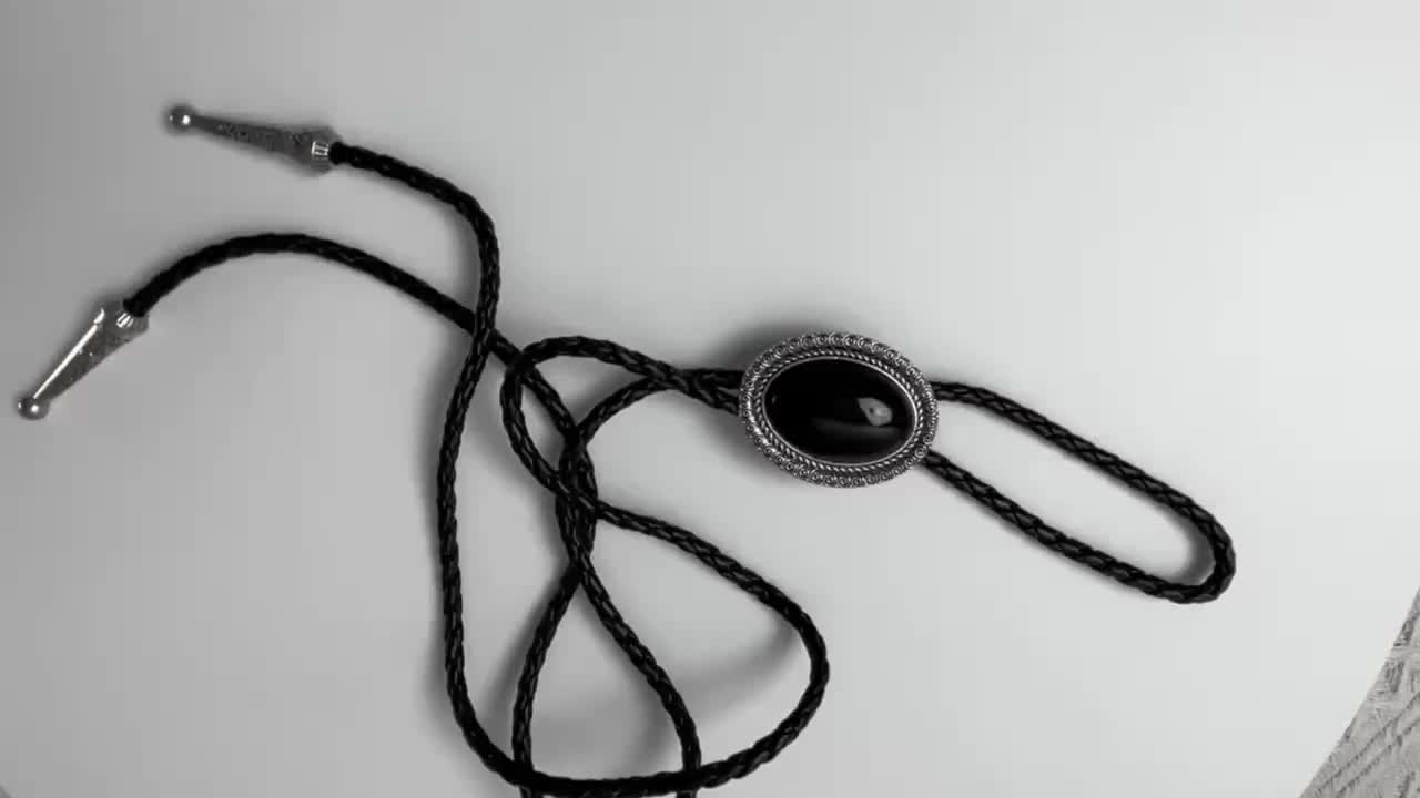 Vintage Gemstone Bolo Tie Western Cowboy Necktie