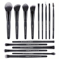 15pcs Makeup Brushes Set Natural Soft Synthetic Fiber Long Handle Cosmetics