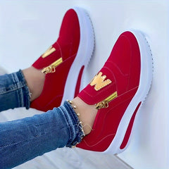 Women's Comfortable Slip On Walking Shoes Thick Sole Casual Sneakers