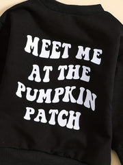Baby Boys Pumpkin Letter Print Halloween Sweatshirt