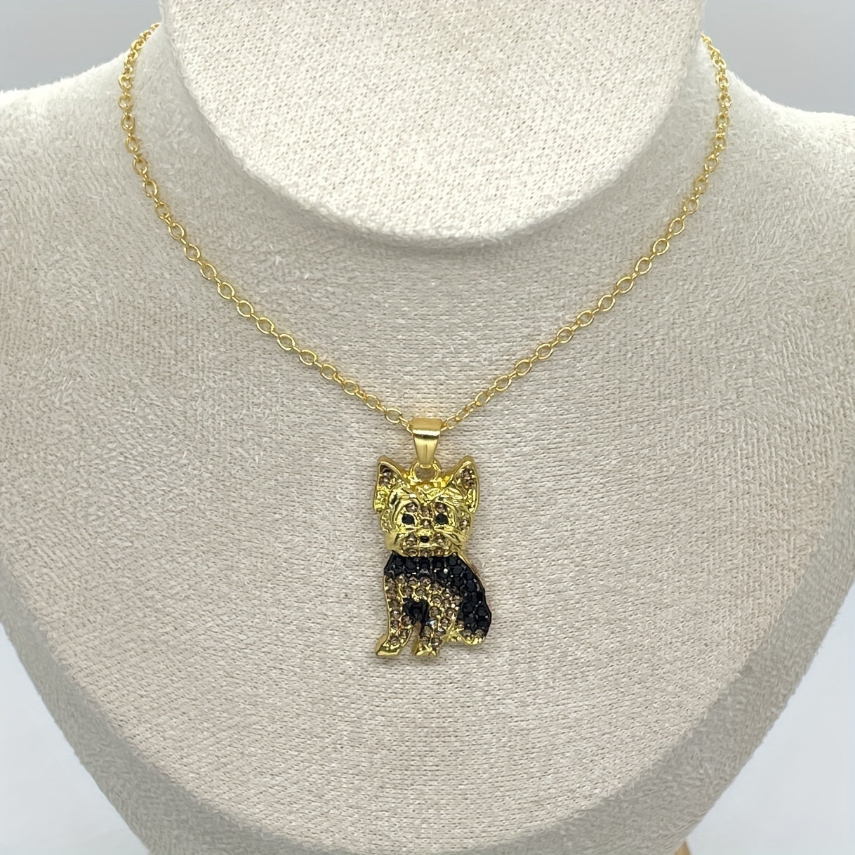 Royal Yorkie Rhinestone Pet Pendant Necklace