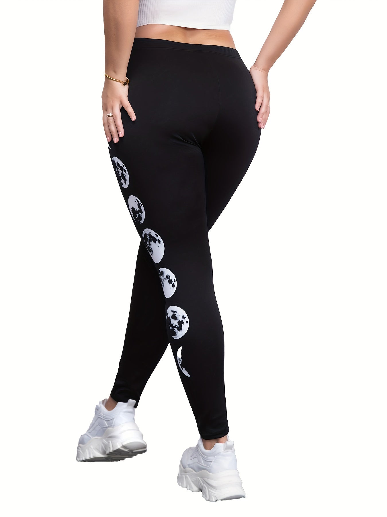 Moon Print High Rise Skinny Leggings