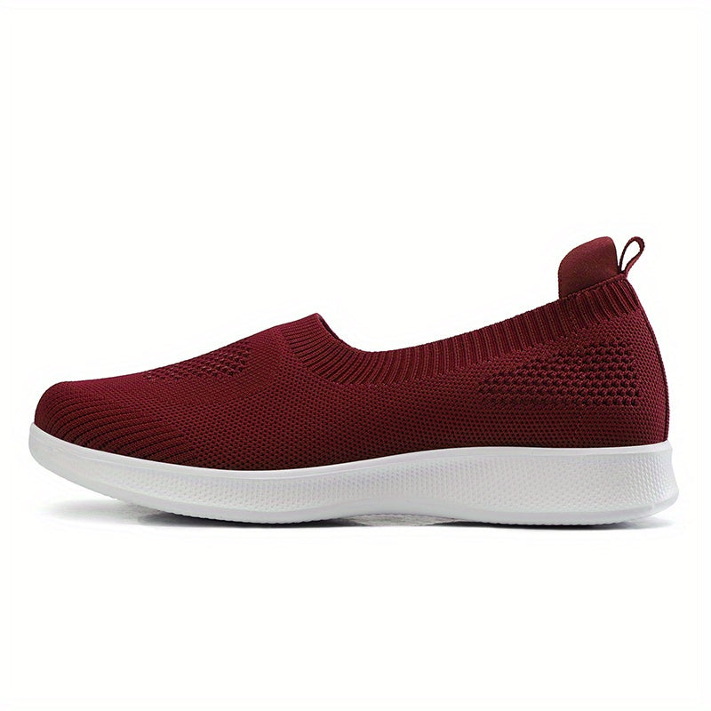 Women's Casual Sock Shoes Solid Breathable Low Top Slip On Shoes