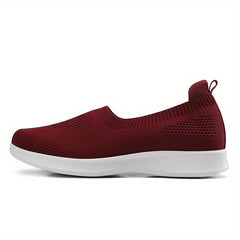 Women's Casual Sock Shoes Solid Breathable Low Top Slip On Shoes