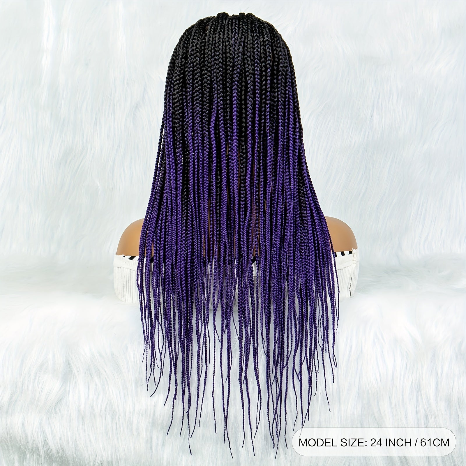 60 96 Cm Full Lace Box Braid Wigs Pre Plucked 180 Density