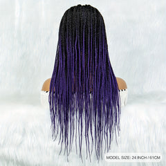 60 96 Cm Full Lace Box Braid Wigs Pre Plucked 180 Density