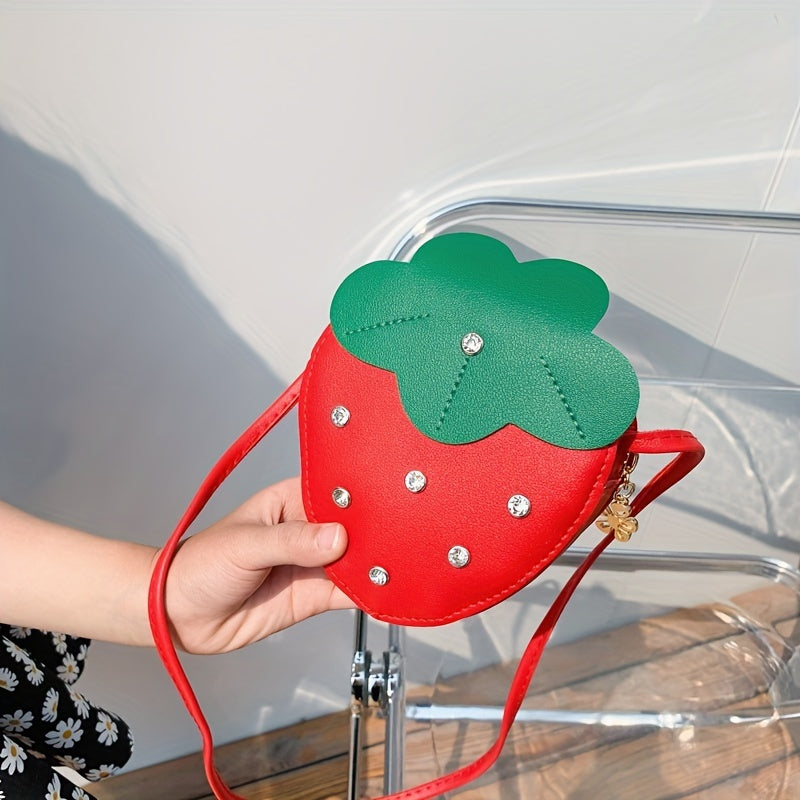 Cartoon Plush Strawberry Coin Purse Portable Wallet Small Bag For Girls
