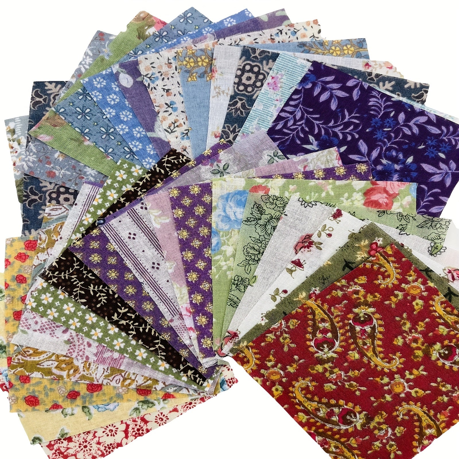 50pcs Dark DIY Printed Cotton Fabric Random 50