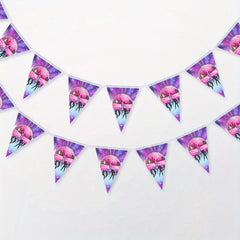 70s Disco Party Banner Flag Decoration 70s Woman Man Record Neon Night Supplies