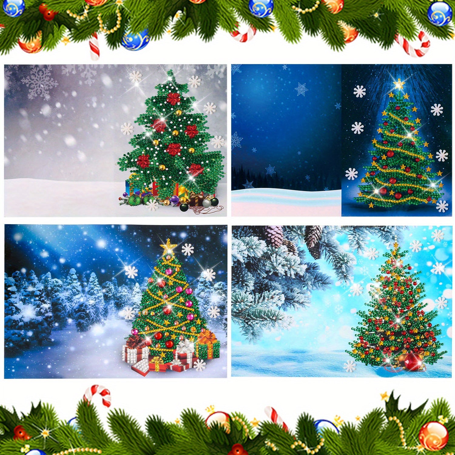5D Diamond Painting Christmas Card Christmas Tree DIY Kit