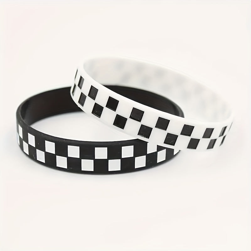 Plaid Pattern Silicone Bracelet for Sports & Basketball
