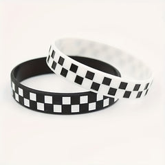 Plaid Pattern Silicone Bracelet for Sports & Basketball