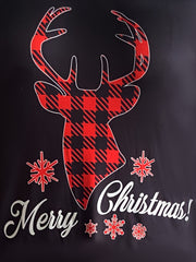 Plaid Deer & Letter Print Tee & Leggings Set