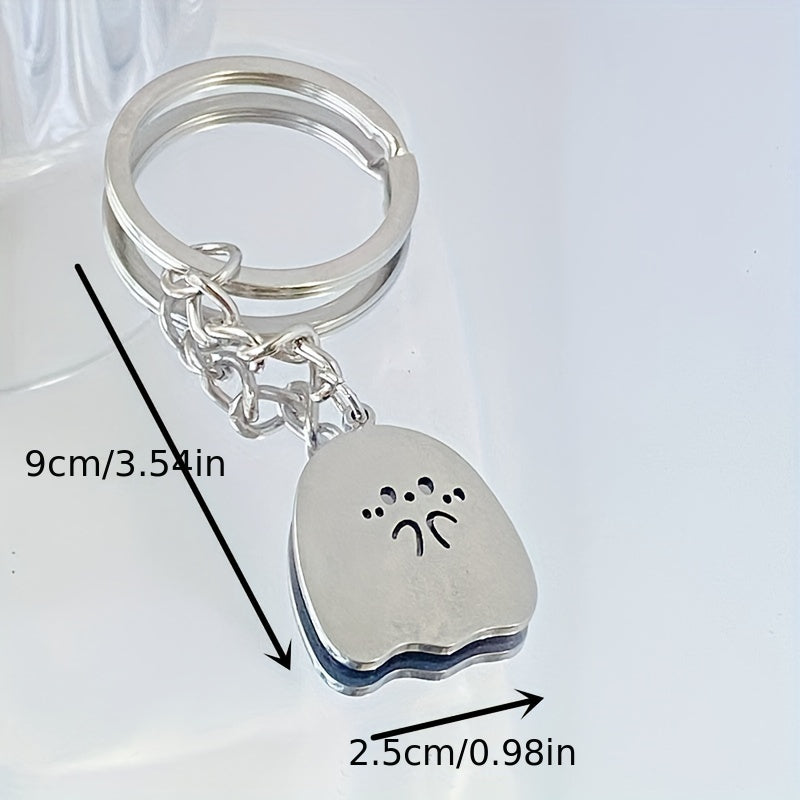 Ghost Spooky Keychain Funny Key Ring Purse Bag Backpack Car Charm Pendant