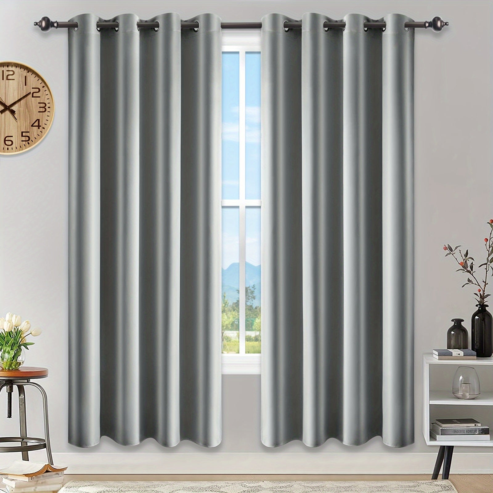 Orange Shading Curtain Modern Style Autumn Single Layer Curtain